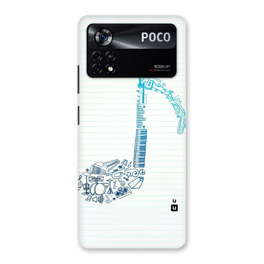 Music Note Design Back Case for Poco X4 Pro 5G