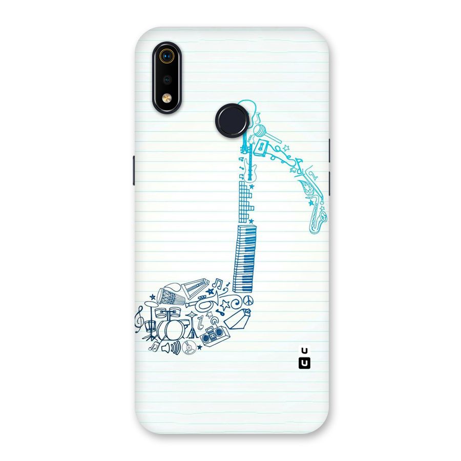 Music Note Design Back Case for Realme 3i