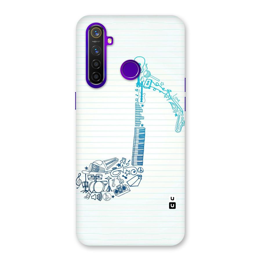 Music Note Design Back Case for Realme 5 Pro
