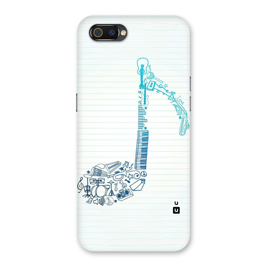 Music Note Design Back Case for Realme C2