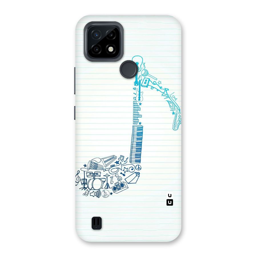 Music Note Design Back Case for Realme C21