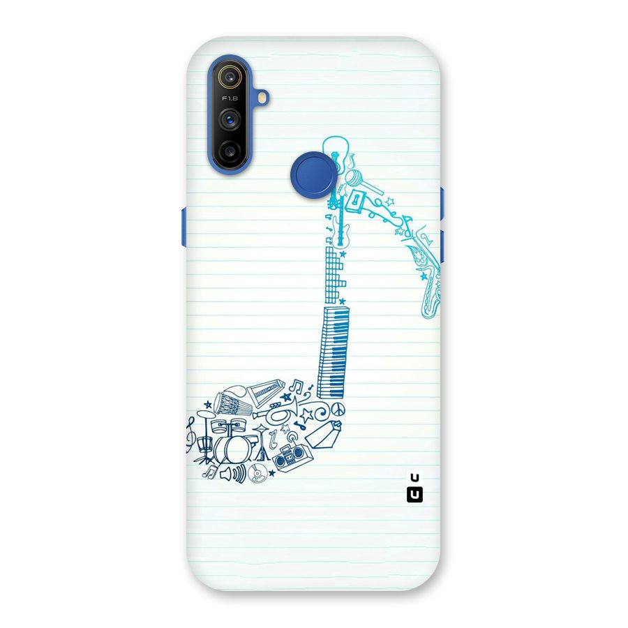 Music Note Design Back Case for Realme Narzo 10A