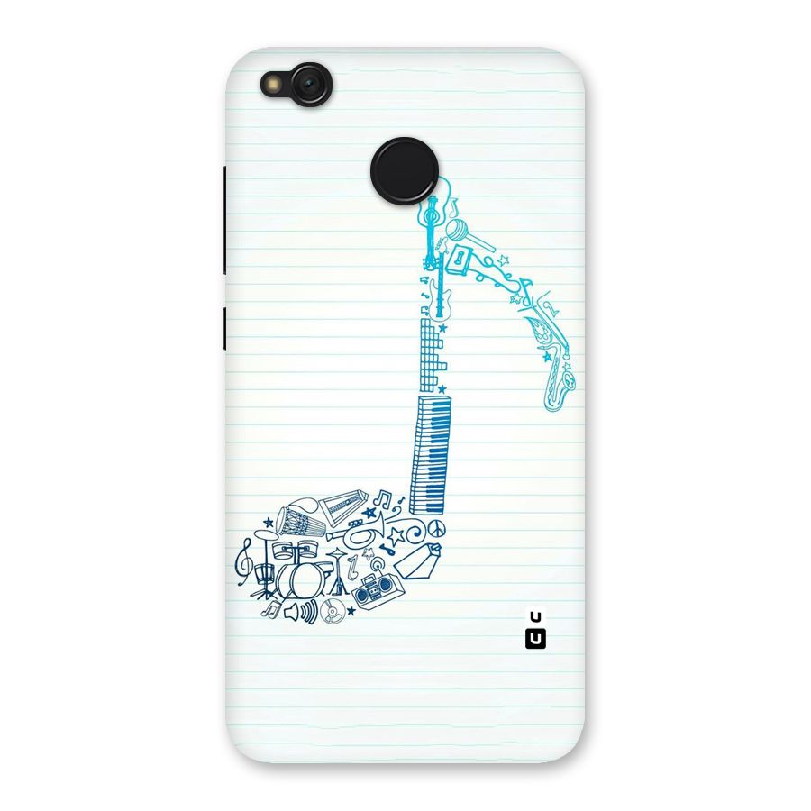 Music Note Design Back Case for Redmi 4