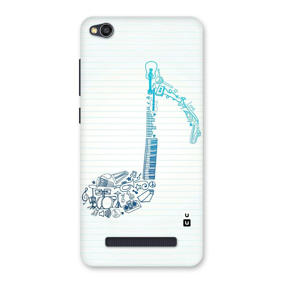 Music Note Design Back Case for Redmi 4A