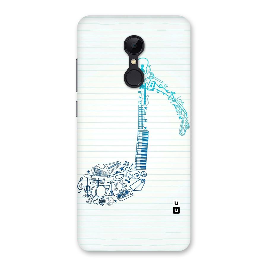 Music Note Design Back Case for Redmi 5