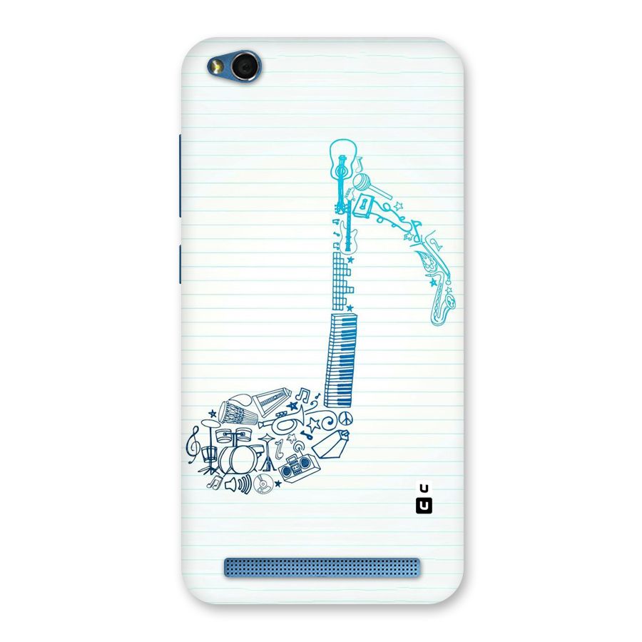 Music Note Design Back Case for Redmi 5A