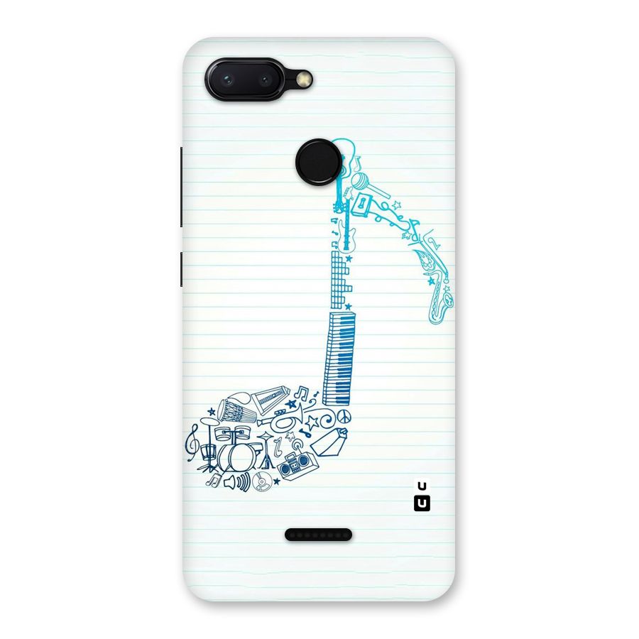 Music Note Design Back Case for Redmi 6