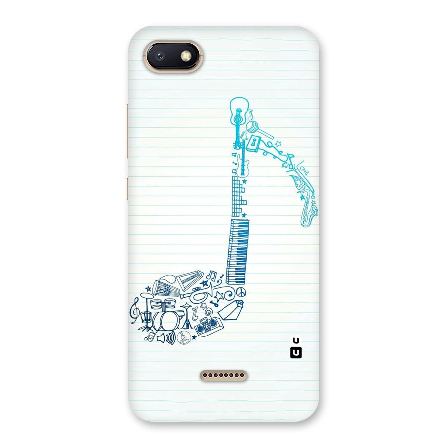 Music Note Design Back Case for Redmi 6A