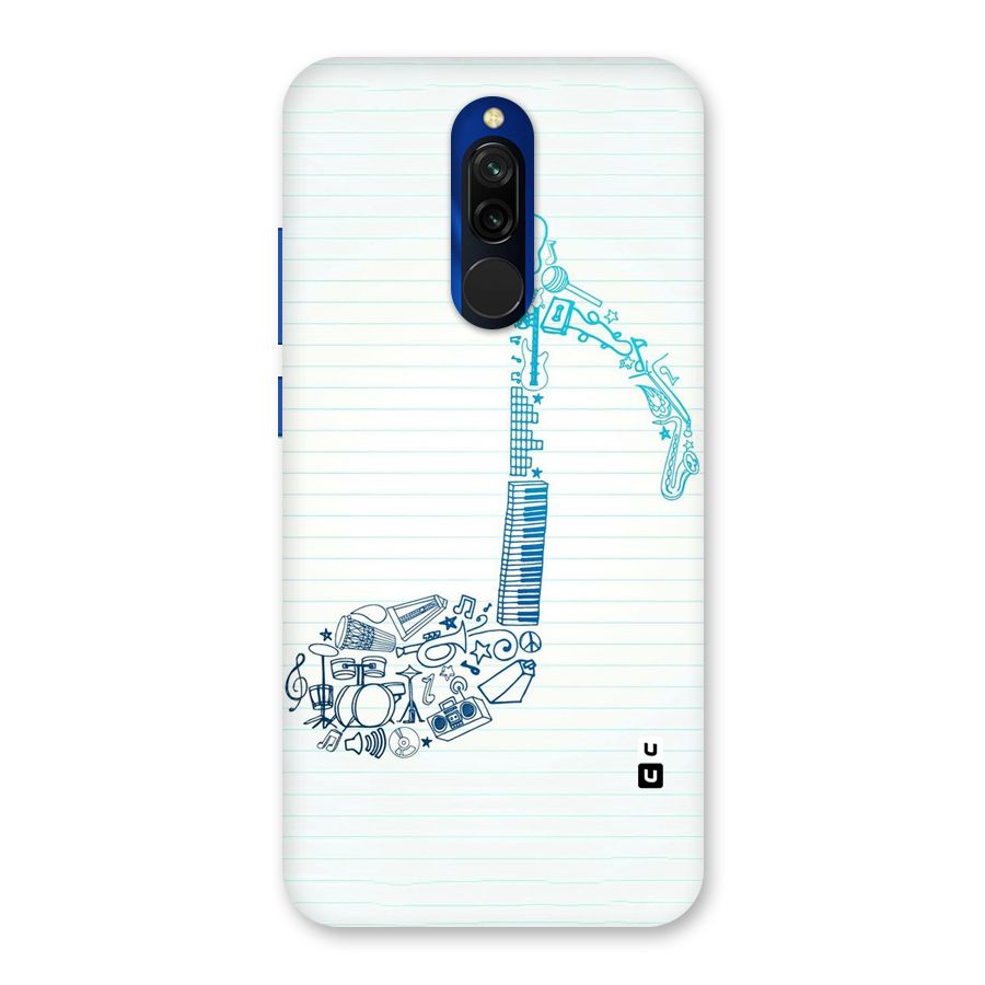 Music Note Design Back Case for Redmi 8