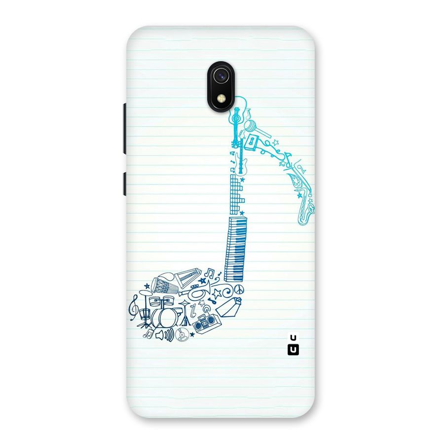 Music Note Design Back Case for Redmi 8A