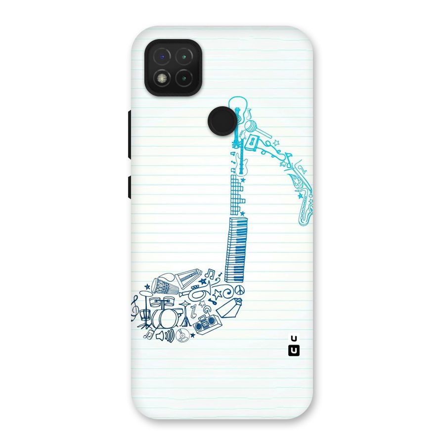 Music Note Design Back Case for Redmi 9