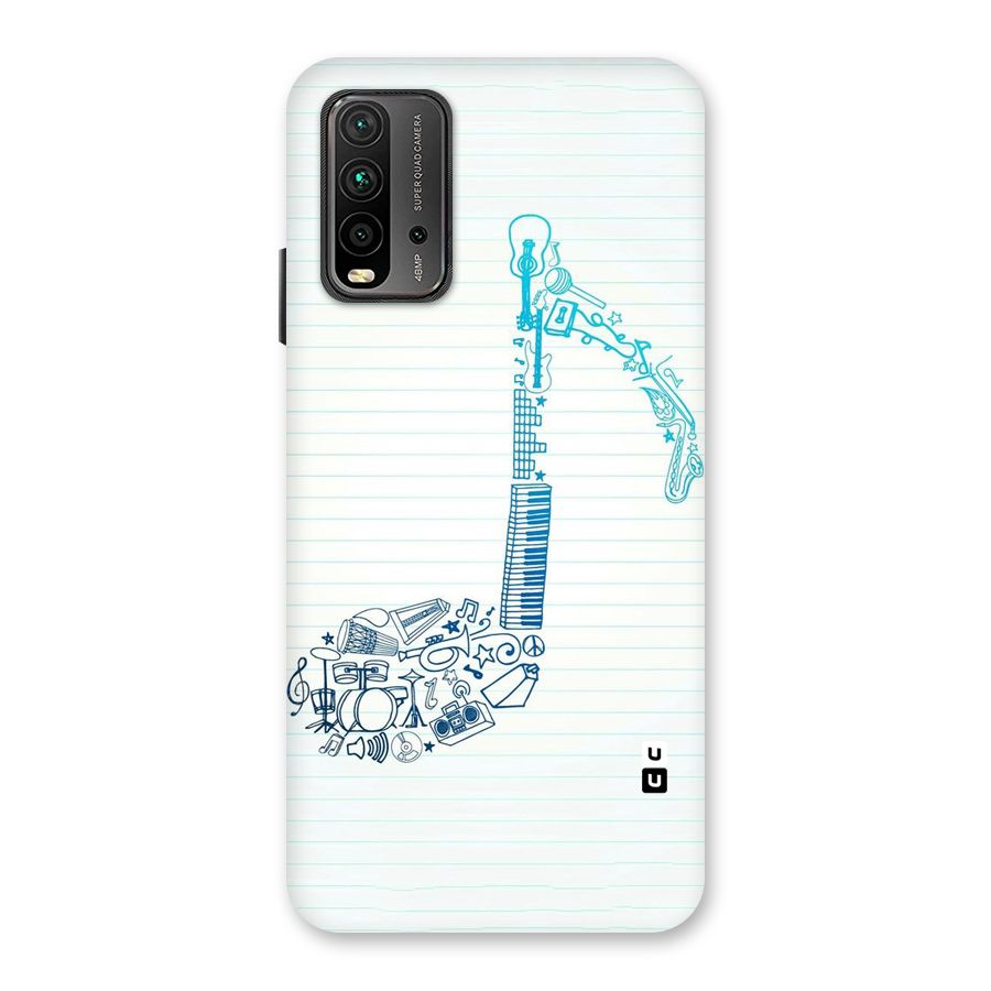 Music Note Design Back Case for Redmi 9 Power