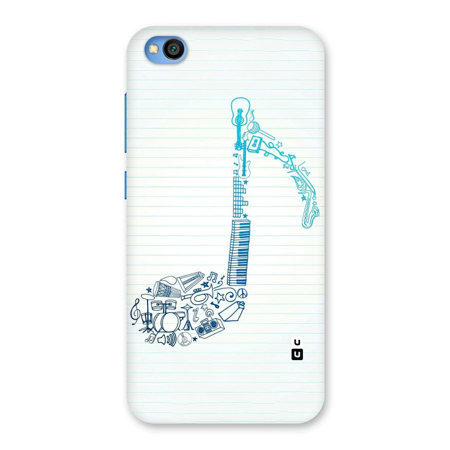 Music Note Design Back Case for Redmi Go