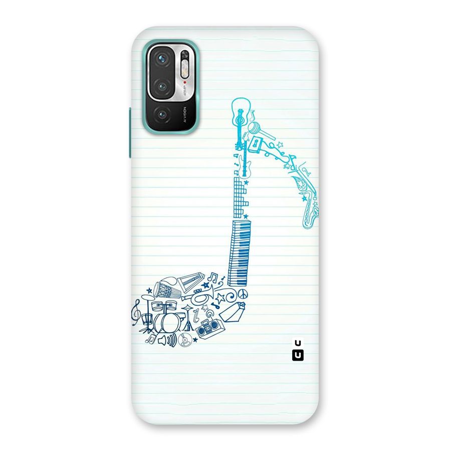 Music Note Design Back Case for Redmi Note 10T 5G