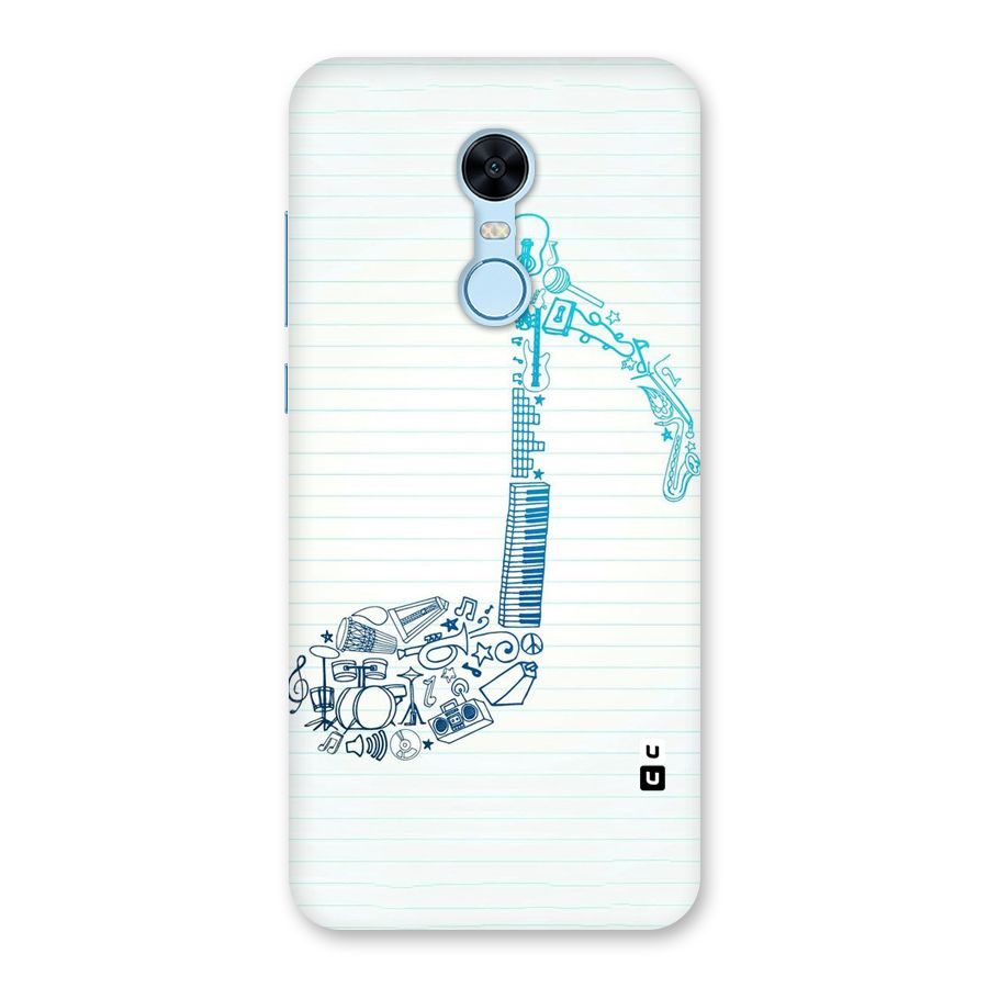 Music Note Design Back Case for Redmi Note 5