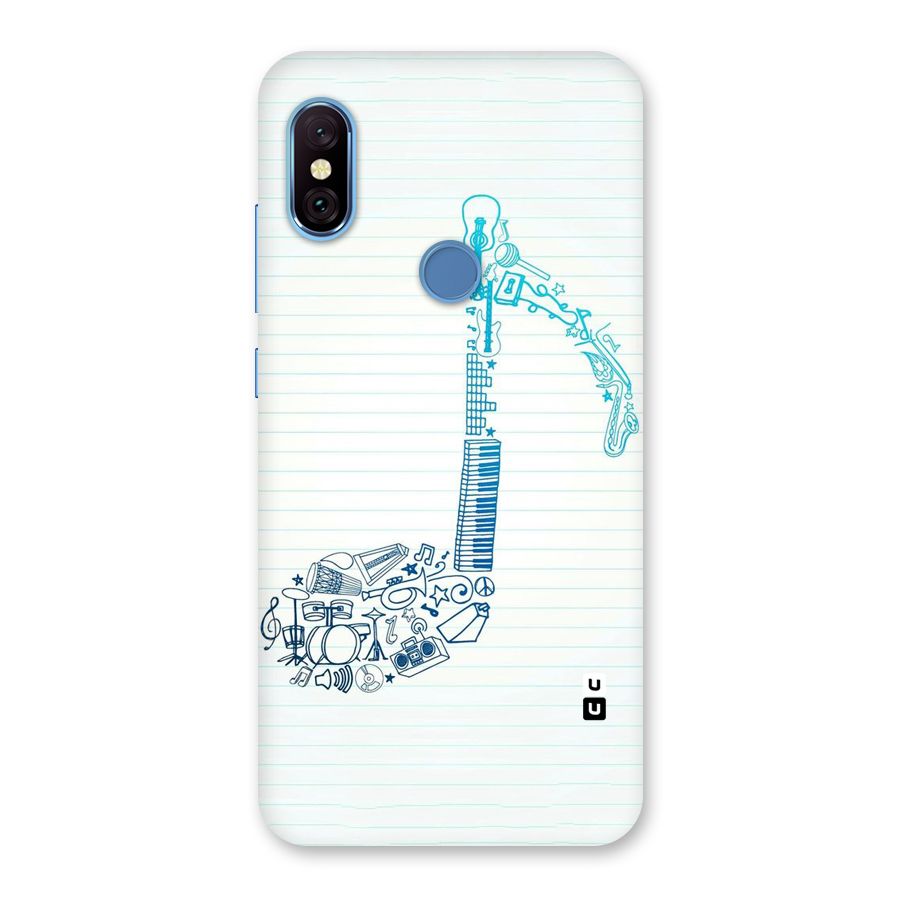 Music Note Design Back Case for Redmi Note 6 Pro
