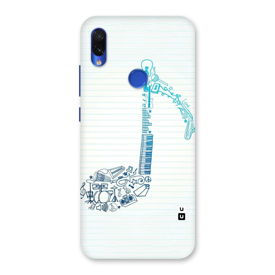 Music Note Design Back Case for Redmi Note 7S
