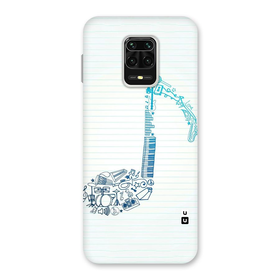 Music Note Design Back Case for Redmi Note 9 Pro