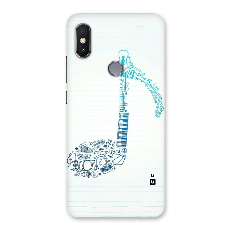 Music Note Design Back Case for Redmi Y2