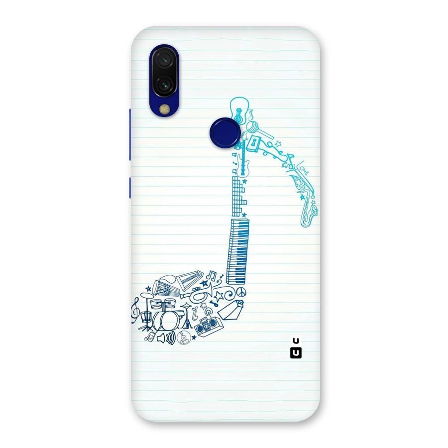Music Note Design Back Case for Redmi Y3