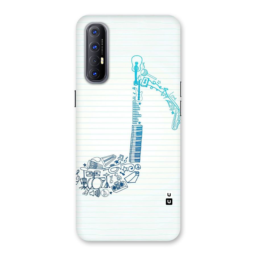 Music Note Design Back Case for Reno3 Pro