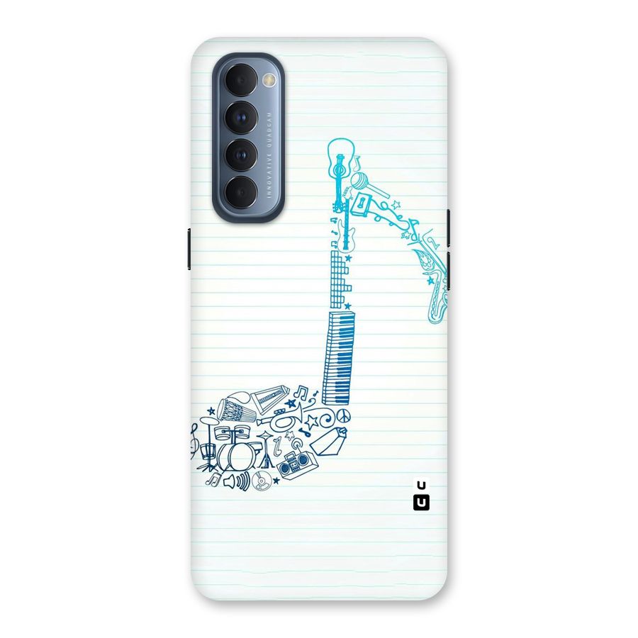 Music Note Design Back Case for Reno4 Pro