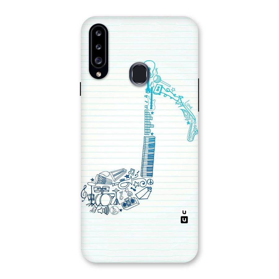 Music Note Design Back Case for Samsung Galaxy A20s