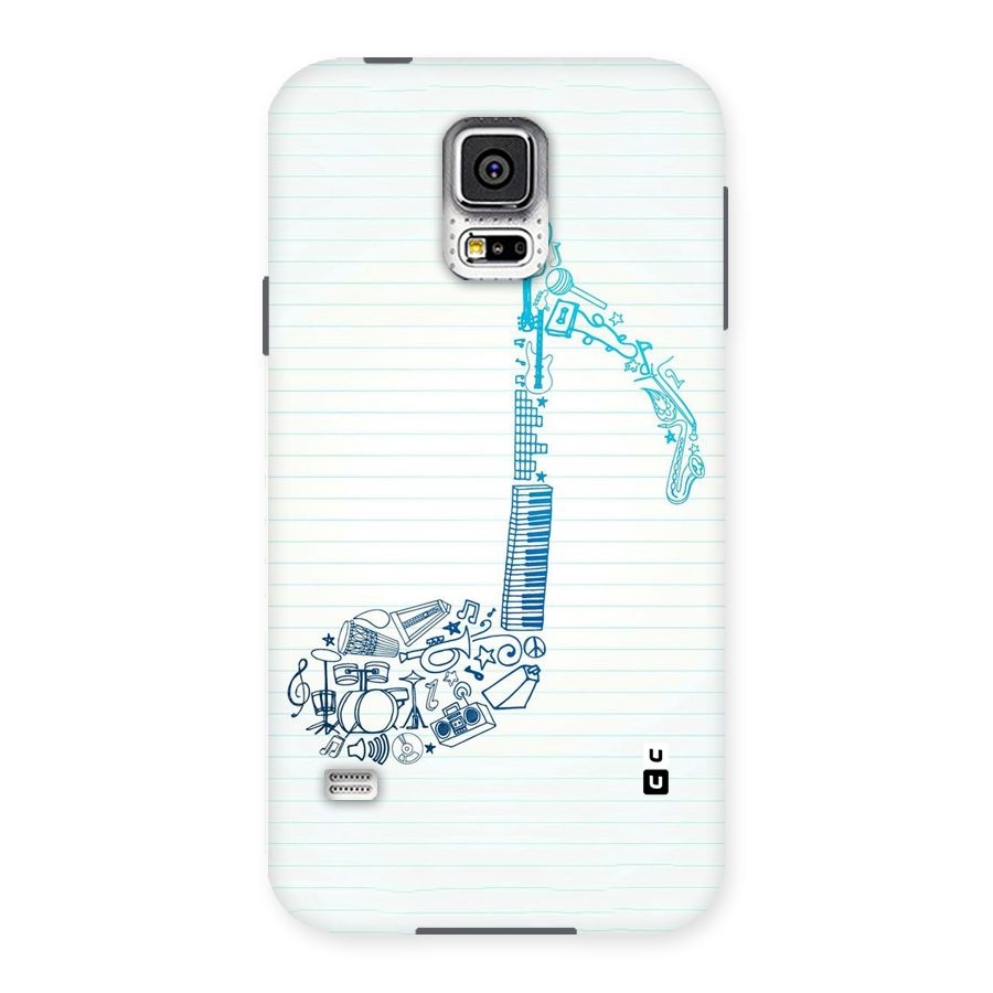 Music Note Design Back Case for Samsung Galaxy S5