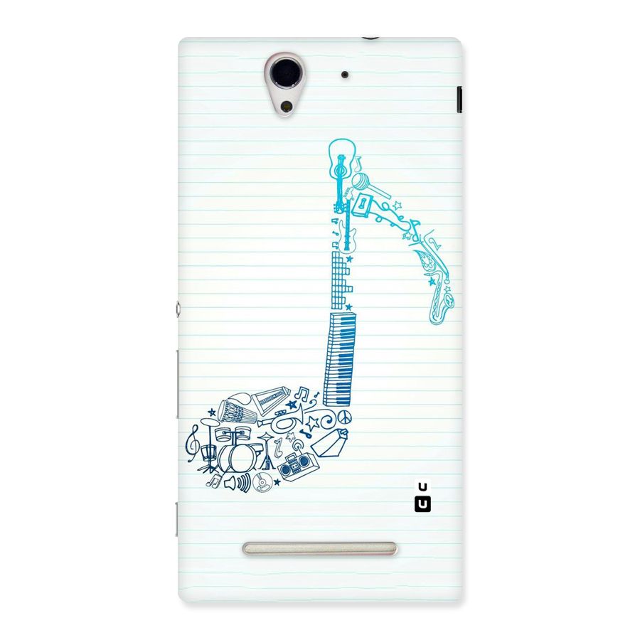 Music Note Design Back Case for Sony Xperia C3
