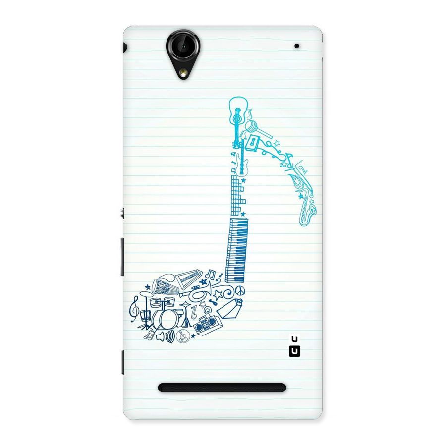 Music Note Design Back Case for Sony Xperia T2
