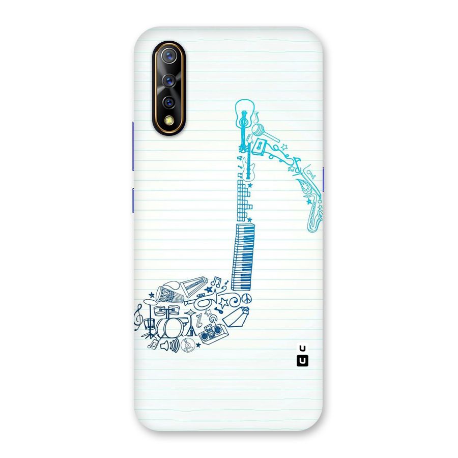 Music Note Design Back Case for Vivo S1