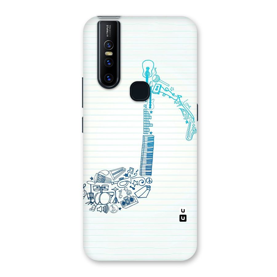 Music Note Design Back Case for Vivo V15