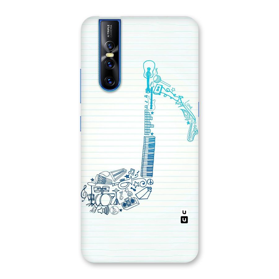 Music Note Design Back Case for Vivo V15 Pro