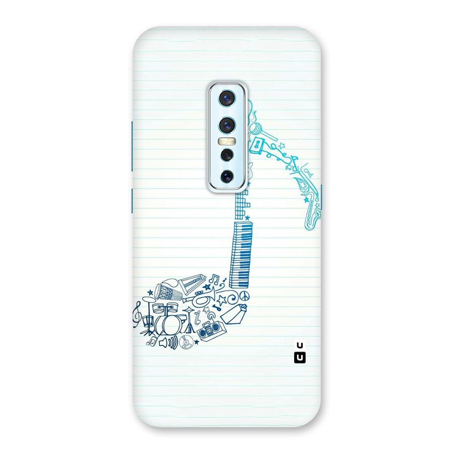 Music Note Design Back Case for Vivo V17 Pro