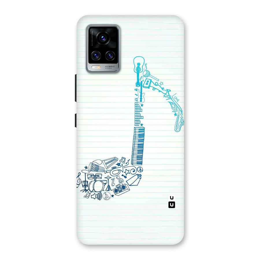 Music Note Design Back Case for Vivo V20 Pro