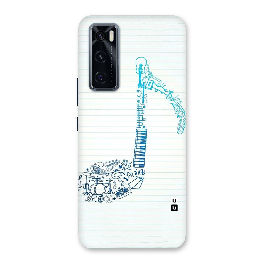Music Note Design Back Case for Vivo V20 SE
