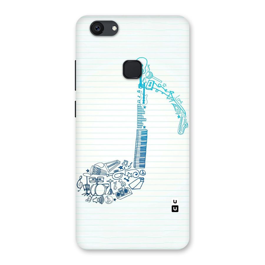 Music Note Design Back Case for Vivo V7 Plus