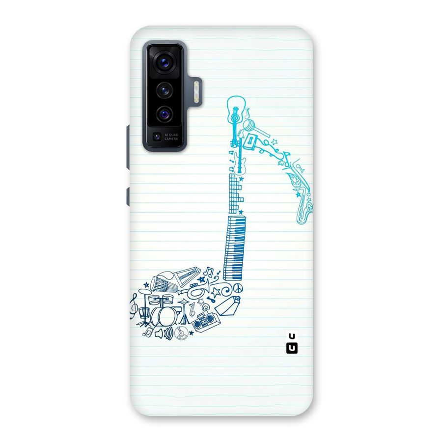 Music Note Design Back Case for Vivo X50