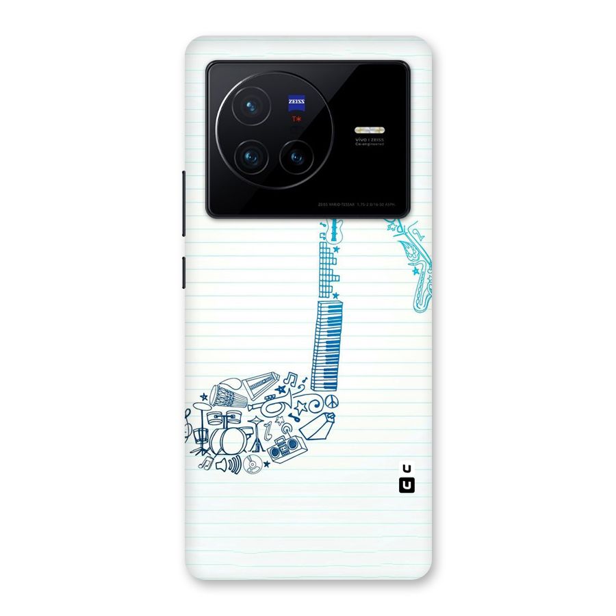 Music Note Design Back Case for Vivo X80