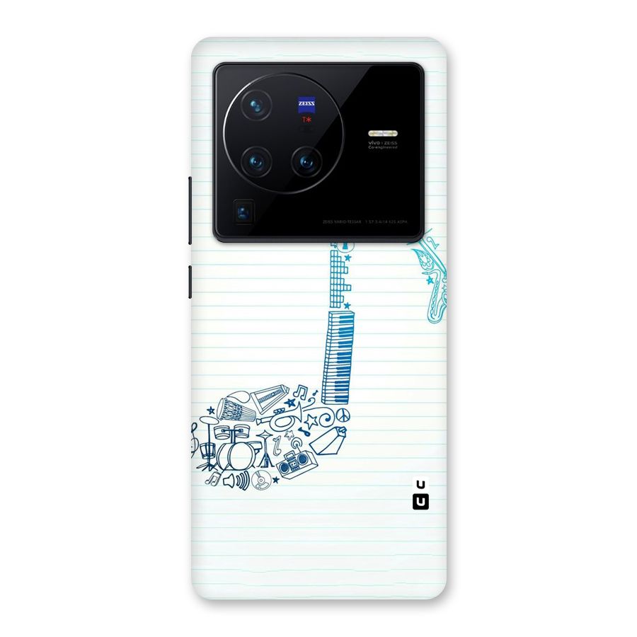 Music Note Design Back Case for Vivo X80 Pro