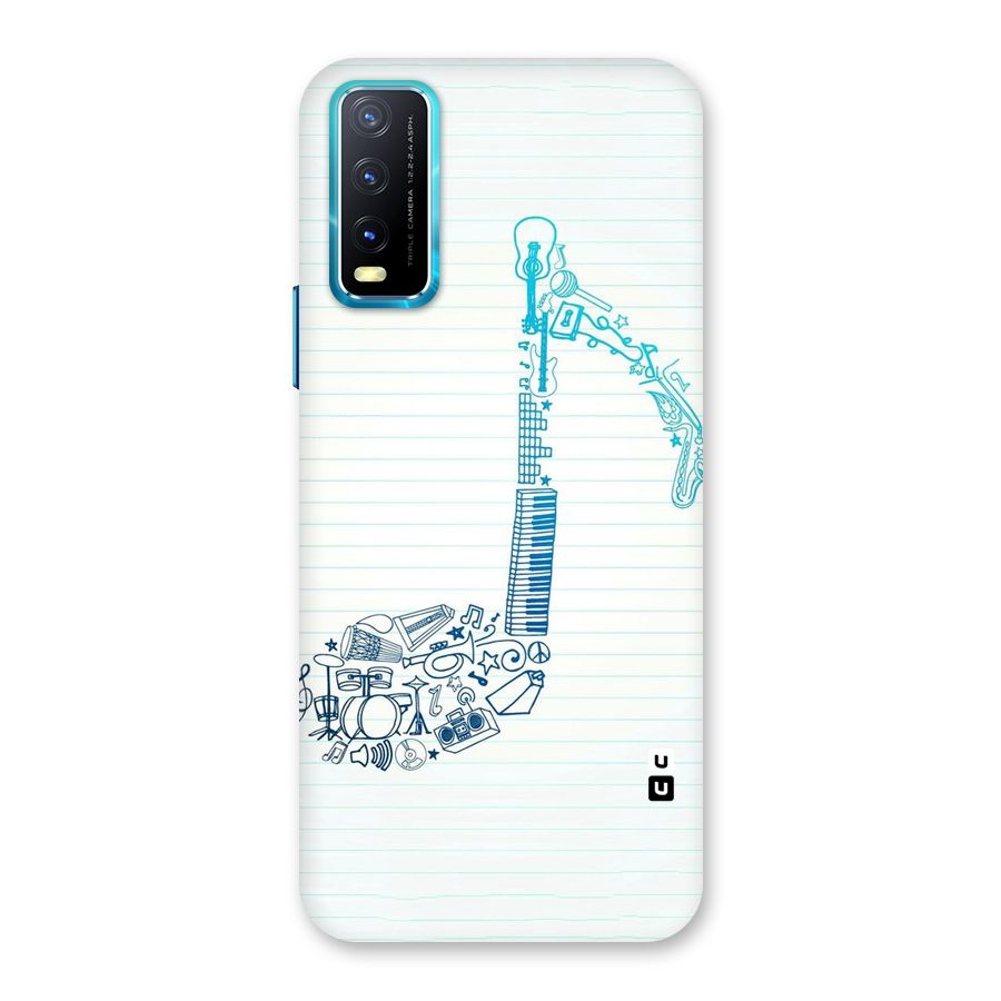 Music Note Design Back Case for Vivo Y20A