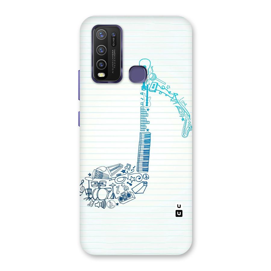 Music Note Design Back Case for Vivo Y30