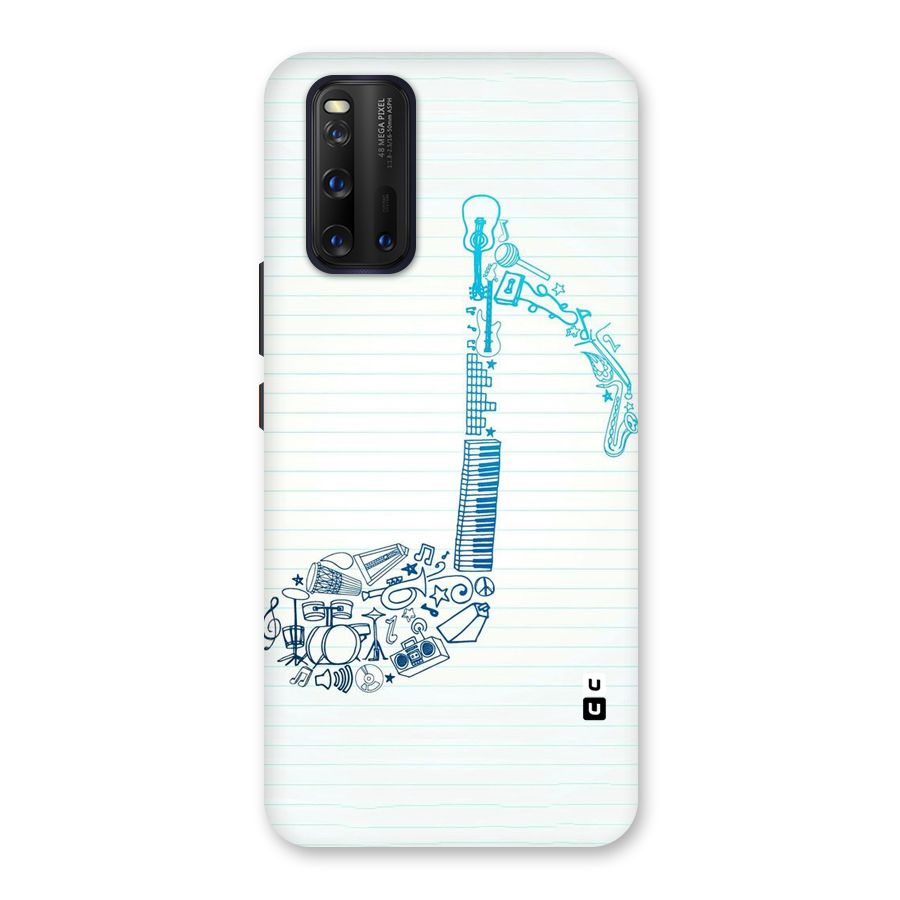 Music Note Design Back Case for Vivo iQOO 3