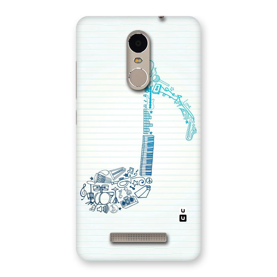 Music Note Design Back Case for Xiaomi Redmi Note 3