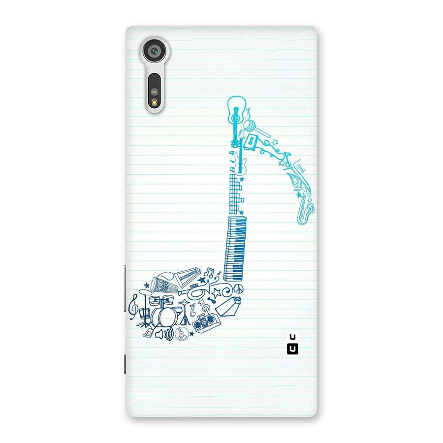 Music Note Design Back Case for Xperia XZ