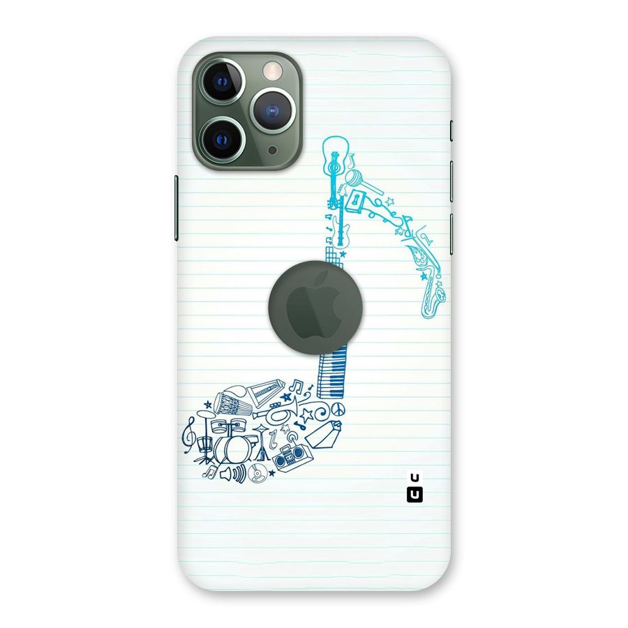 Music Note Design Back Case for iPhone 11 Pro Logo  Cut