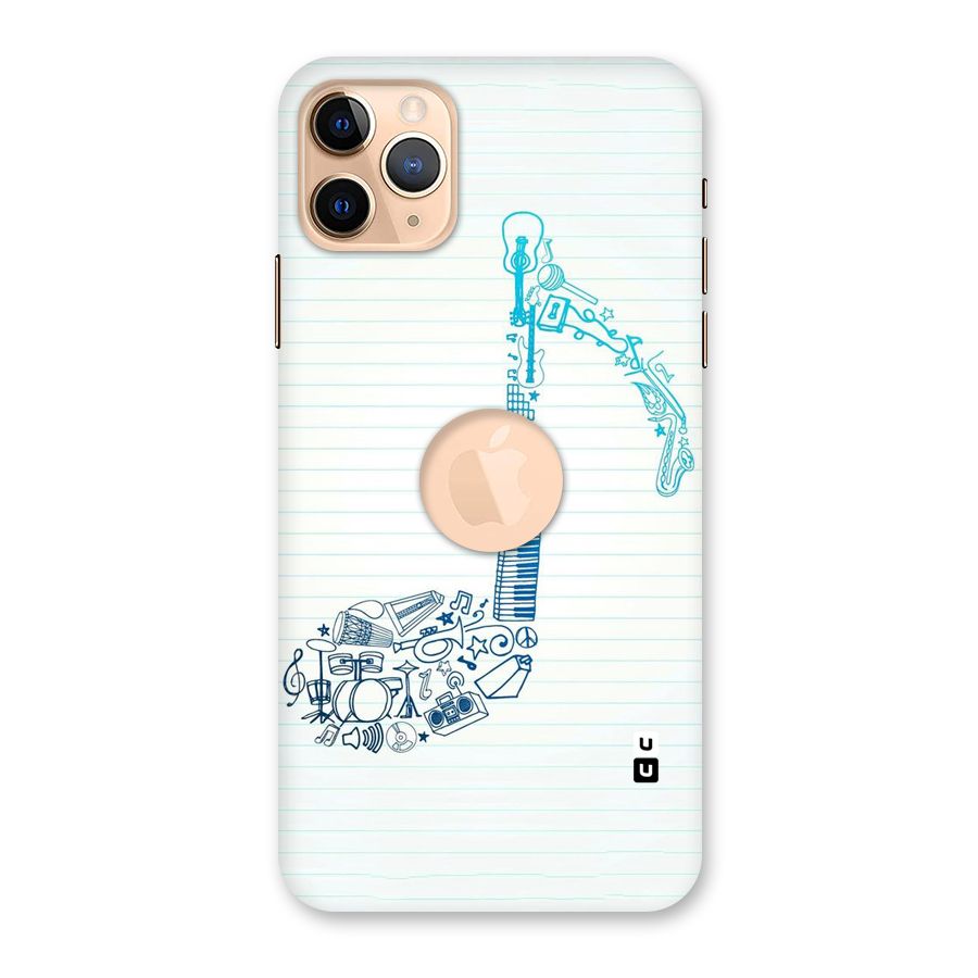 Music Note Design Back Case for iPhone 11 Pro Max Logo Cut