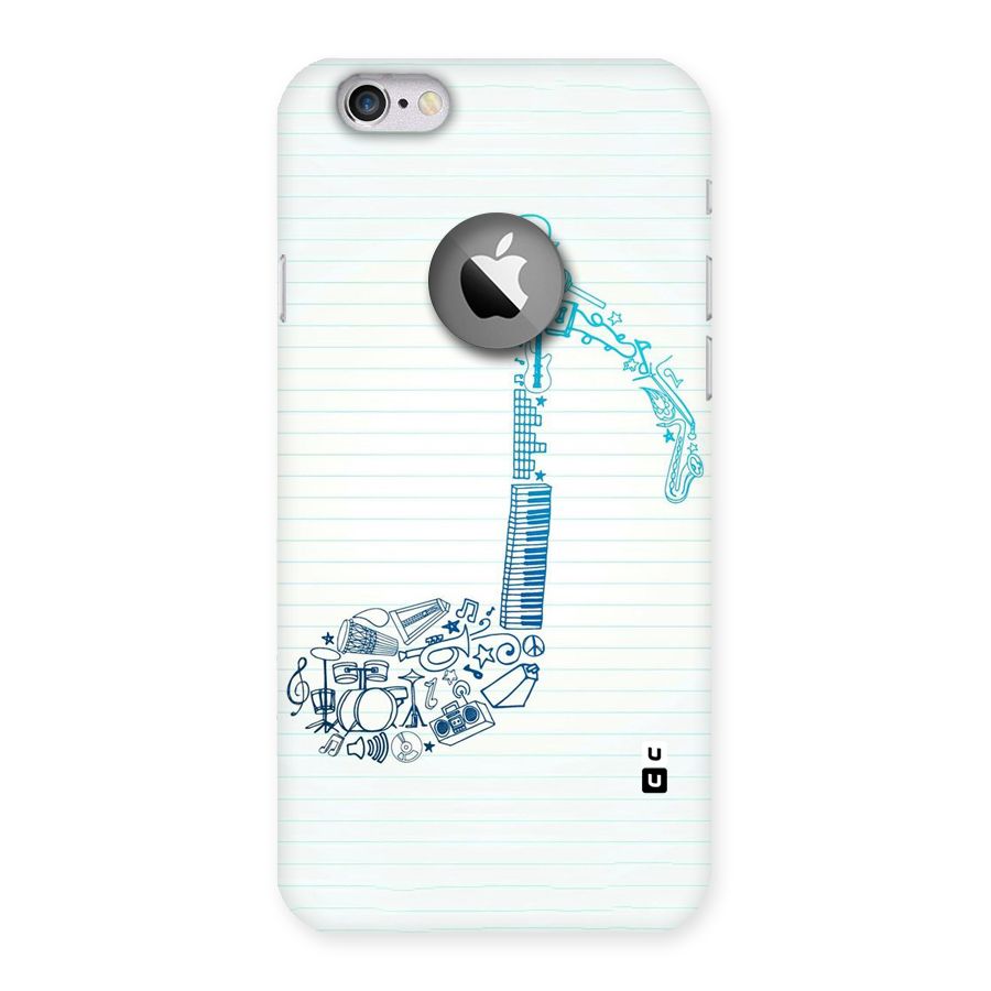 Music Note Design Back Case for iPhone 6 Logo Cut
