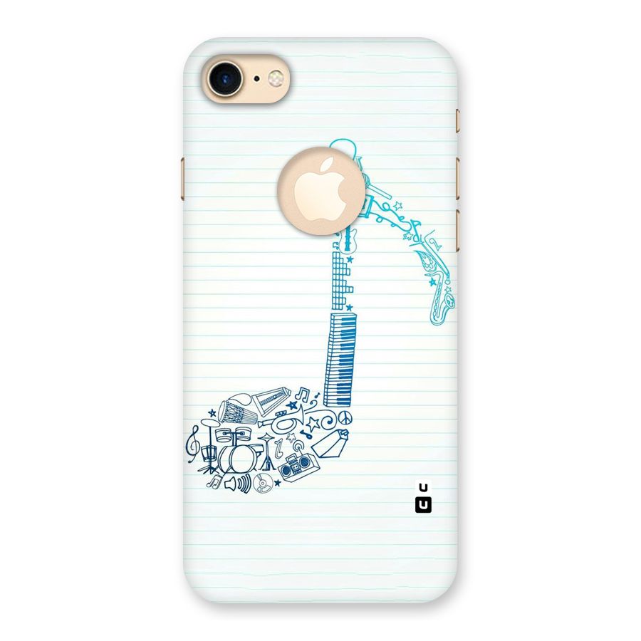 Music Note Design Back Case for iPhone 7 Logo Cut