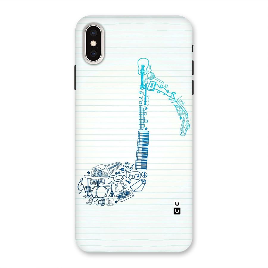 Music Note Design Back Case for iPhone XS Max